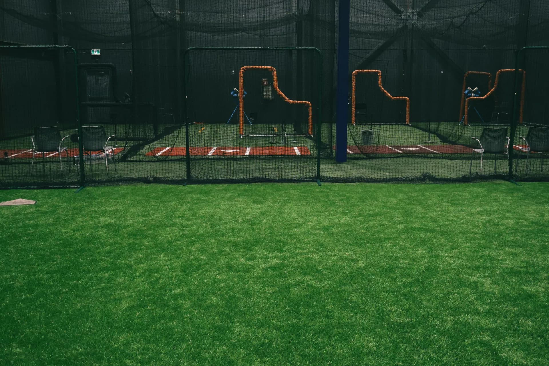 Batting cages and protective netting at The Launch Pad
